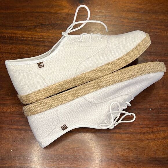 Lam White Lace Up Linen Espadrilles Womens US 11W - Picture 2 of 8